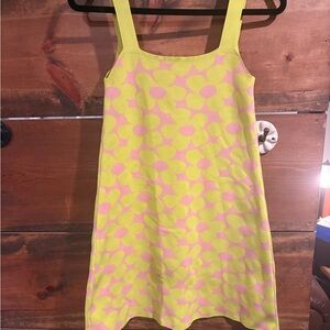 Zara Neon Yellow and Pink Floral Micro Dress